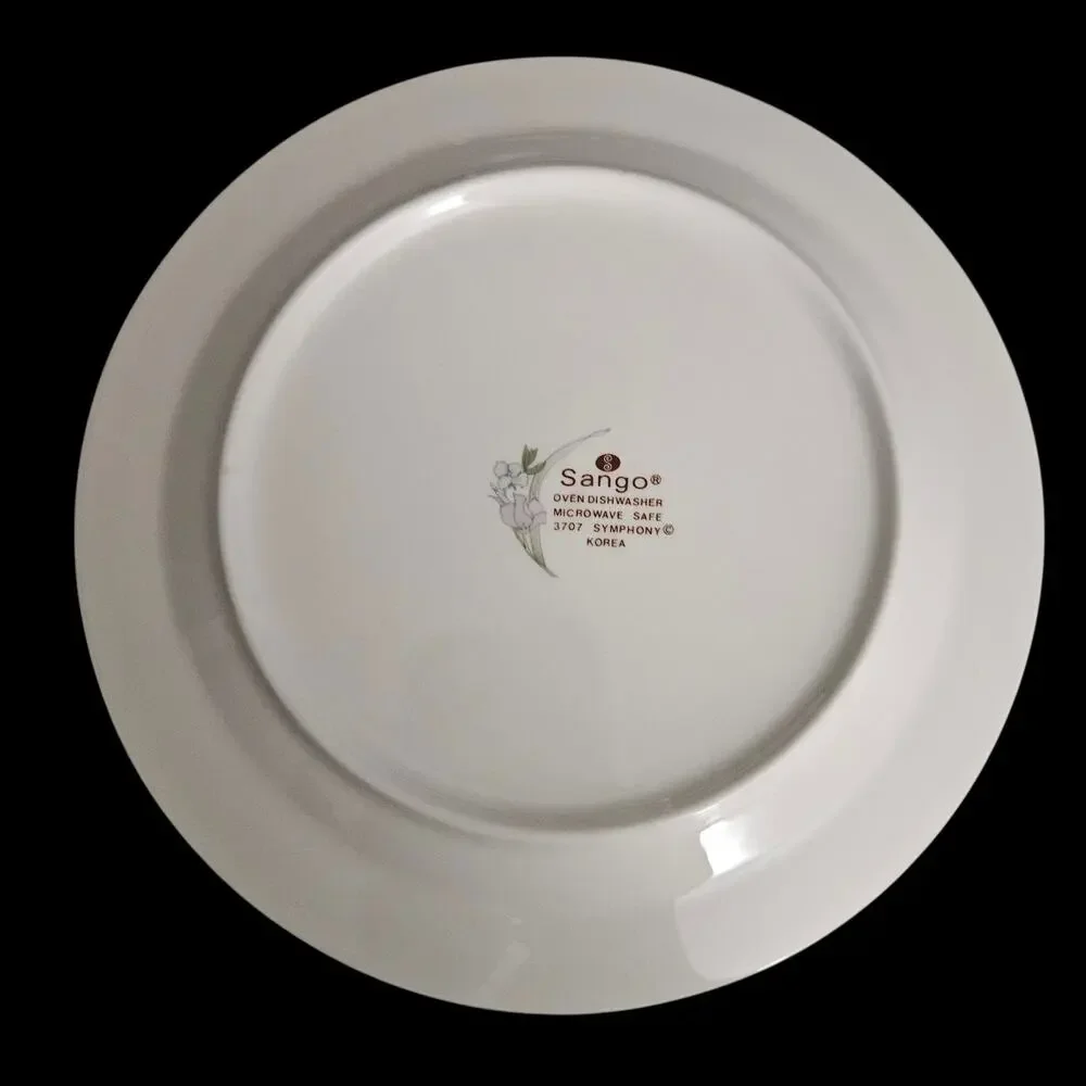 Sango Symphony 3707 Salad Plates Set of 3 Floral Pink Purple Korea Vintage